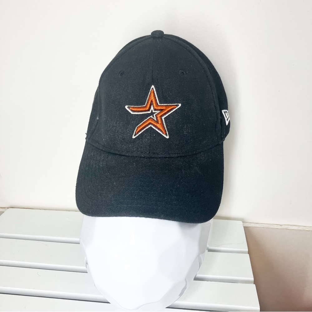 Vintage Houston Astros Hat Black Strapback Nike 100% Wool Y2K Check Swoosh EUC